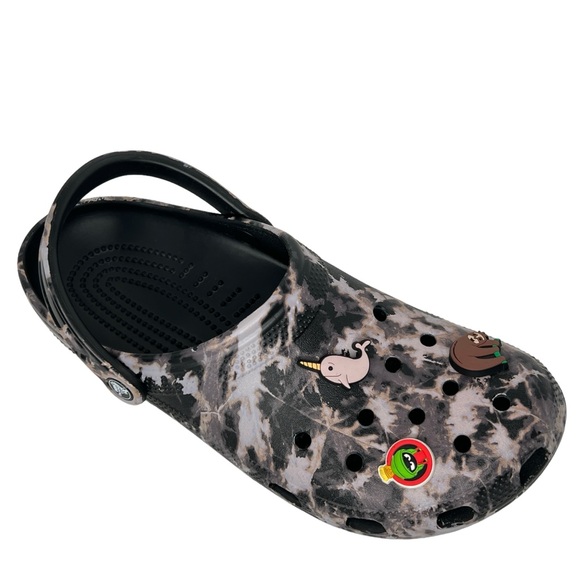 Crocs Classic Bleach Dye Slip On With Jibits Mules Clogs Size 10 (M) / 12 (W) - Picture 4 of 13